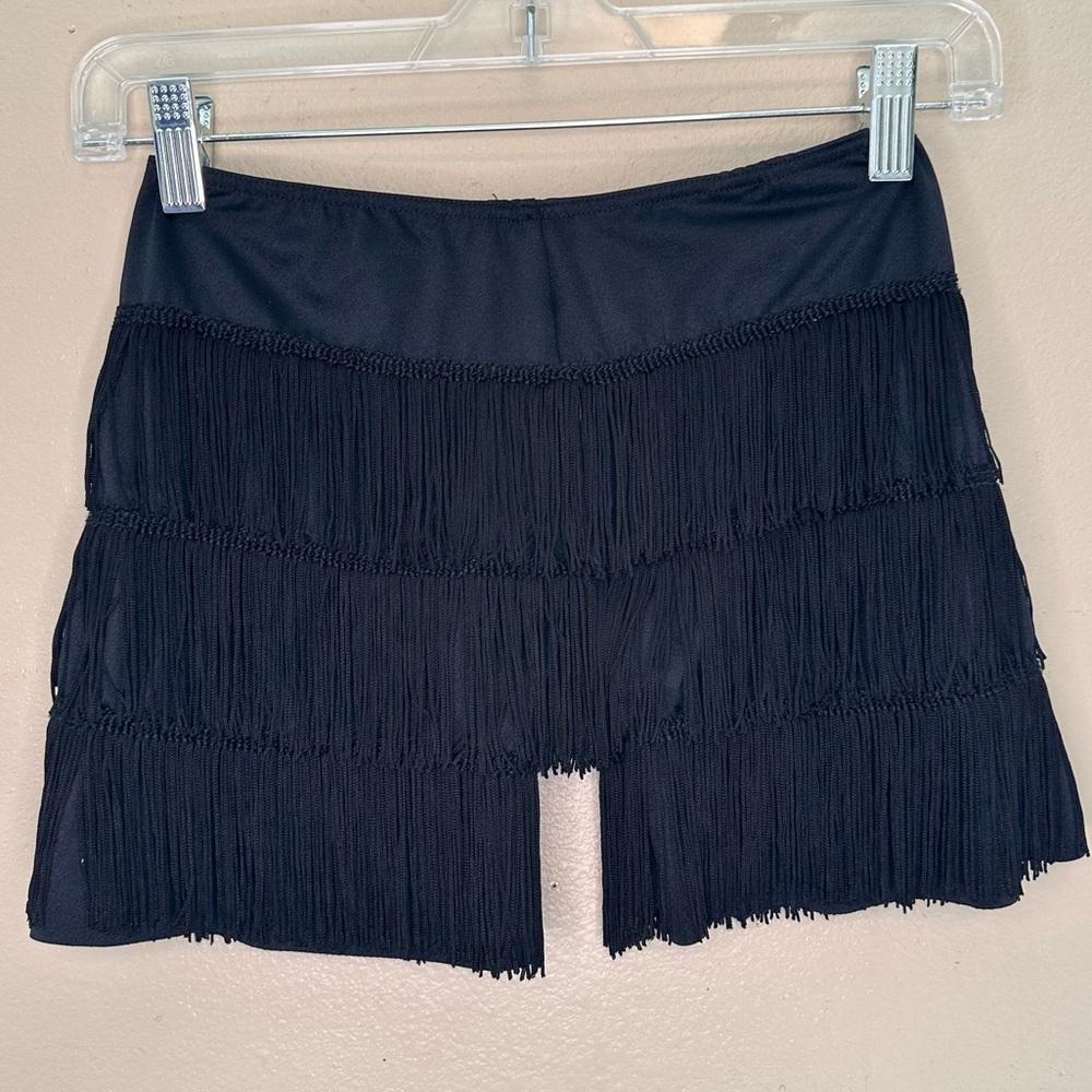 Weissman Girls Black High Waist Fringe Shorts Size Large 12/14 - Picture 3 of 7